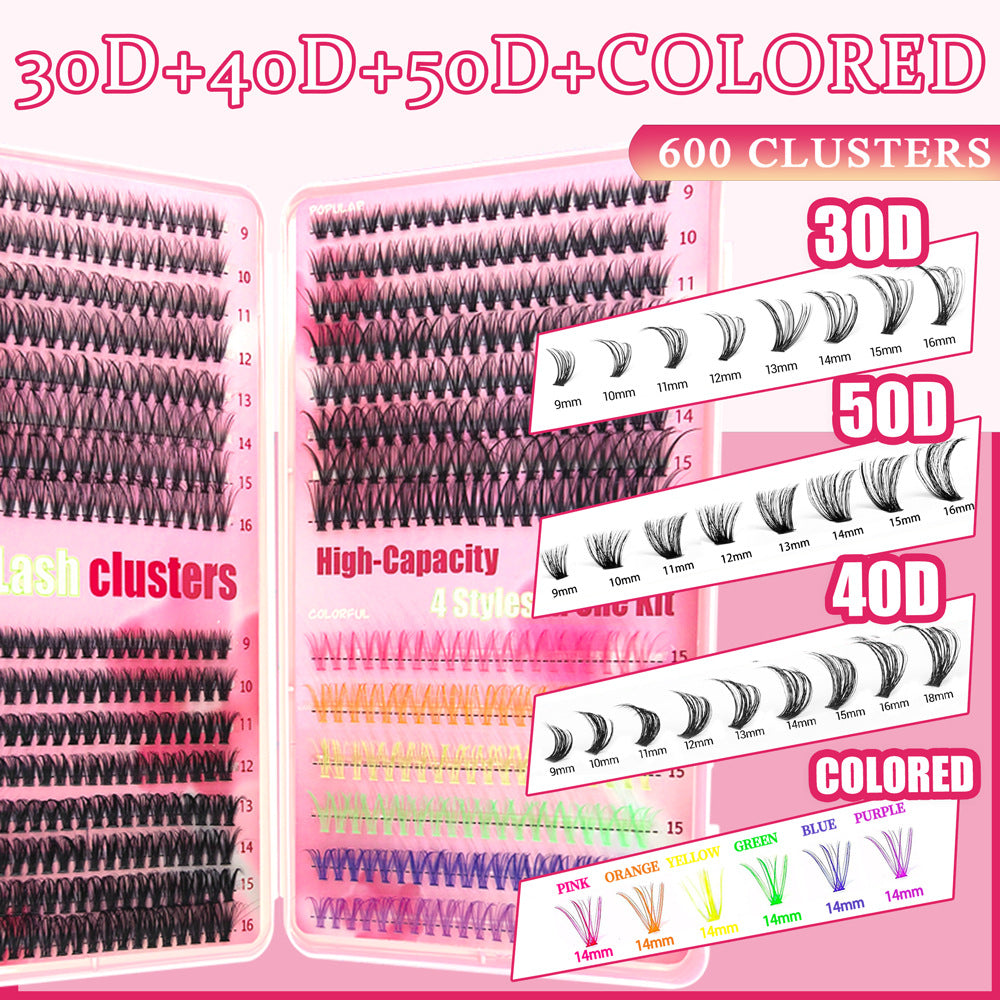 Colorful Large Capacity Single Cluster Eyelash Book